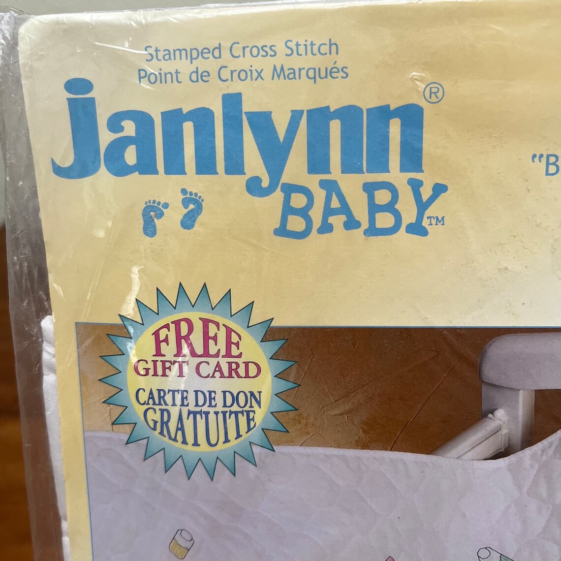 Janlynn B is for Baby Bear Crib Cover Baby Quilt Stamped Cross Stitch ...