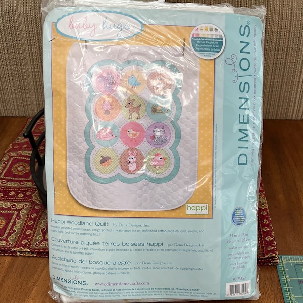 Dimensions Happi Woodland Quilt Stamped Cross Stitch Kit