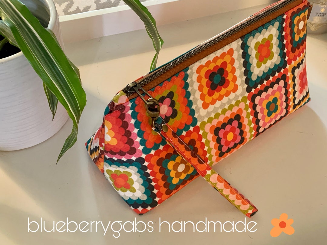 XL Zipper Bag With Detachable Linen Wristlet Project Bag Etsy