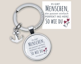 Schlüsselanhänger Perfekt ins Herz für Lieblingsmensch, als Geschenk für Freundin, Geschenk Geburtstag, Geschenk danke, Geschenkidee Frauen