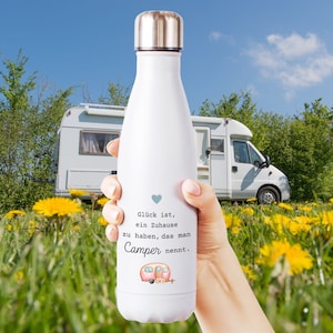Trinkflasche Thermosflasche Camping, Edelstahl, Geschenk für Camper, Camping, outdoor, Geschenkidee für Camping, Isolierflasche, 500ml