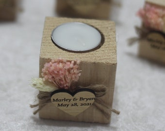 Wedding Party Favors for Guests in bulk | Wedding Bulk Favors | Rustic Wedding Favors | Unique Favors | Tealight Holders | Thank You Favors