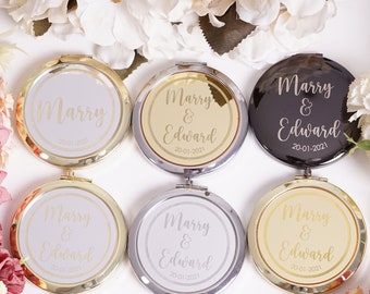 Personalized Engraved Compact Mirror, Bridesmaid Gift, Bachelorette Party Gift, Monogram Pocket Mirror, Bridesmaid Proposal Gift