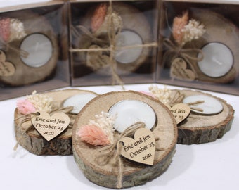 Wedding Party Favors for Guests in bulk | Wedding Bulk Favors | Rustic Wedding Favors | Unique Favors | Tealight Holders | Thank You Favors