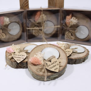 Wedding Party Favors for Guests in bulk | Wedding Bulk Favors | Rustic Wedding Favors | Unique Favors | Tealight Holders | Thank You Favors