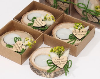 Wedding Party Favors for Guests in bulk | Wedding Bulk Favors | Rustic Wedding Favors | Unique Favors | Tealight Holders | Thank You Favors