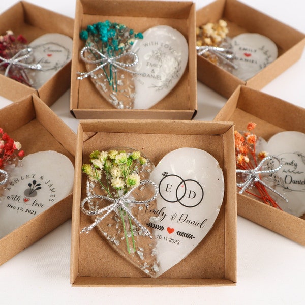 Wedding Favors for Guests Bulk Epoxy Heart Magnet Favors, Bridal Shower Favors, Baby Shower Favors, Thank You Favors, Rustic Wedding Favors