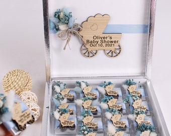 Handmade Baby Shower Chocolate Favors, Floral Decorated Chocolate Gift Boxes,  Birthday Chocolate Favors, 1st Communion Candies, Baptism