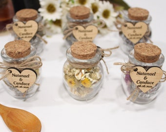 Wedding tea favors for guests, bulk gifts, rustic wedding favor, personalized favors, wood favors, tea jars, unique gift, thank you gifts