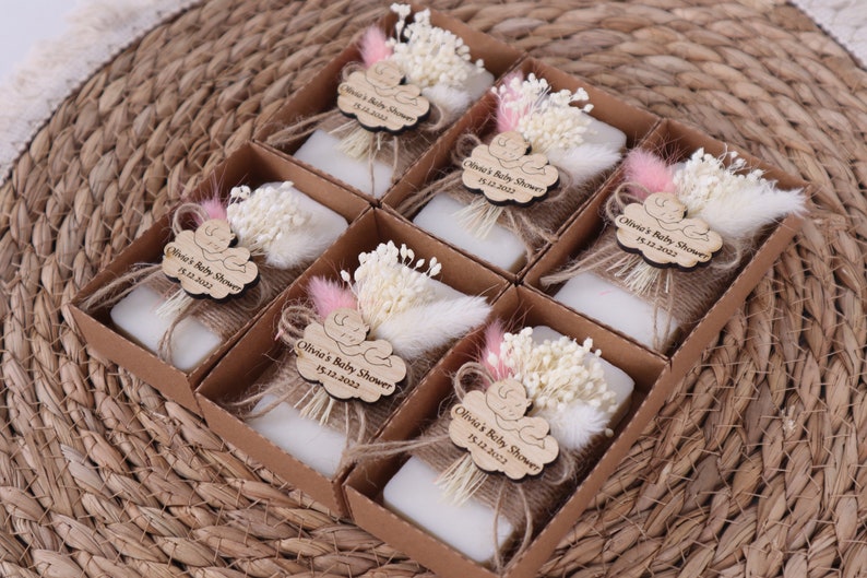 Handmade Baby Shower Scented Soap Favors, Wedding Favors for Guests in Bulk, Rustic Wedding Favors, Bridal Shower Soaps, Unique Soap Favors image 5