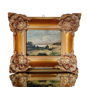 A Spectacular Antique German Landscape With Shepherd Painting, A Magnificent Oil On Wood, A Stunning Framed Picture, 19th century