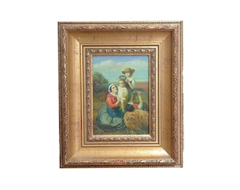 極端に素朴な額入りプリント Tree's、極端に難民 50773、希少な木製