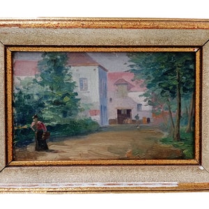 A Spectacular Belgian Painting, An Astonishing Rare Double - Sided Oil On Wood, A Remarkable Artwork by Benoni Van der Gheynst, 1900&#39;s