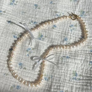 knot necklace freshwater pearls stainless steel image 3