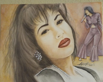 Aquarelle originale Selena 18 x 24 par Anthony Douglas 1/1