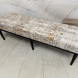 Dining table bench, Handmade furniture, Hallway bench, Long seat, Upholstered bench, End of bed bench, Ottoman bench, 18x18x60, BENCH 65