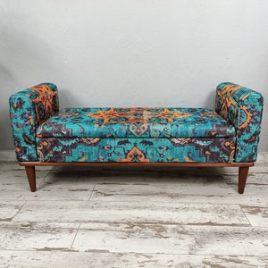 Upholstered Loveseat Ottoman Storage Armed Storage Bench Vanity