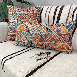 colorful pillow, beeding pillow, funky pillow cover, designer pillow, pillow for sofa, rainbow pillow, pillow cases, chevron pillow, PT 884