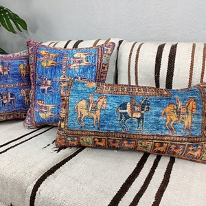 decorative pillow, turkish rug pillow, sofa pillow, kilim pillow cover, small lumbar pillow, 12x24 pillow, couch pillow case, 12-24 PT 154