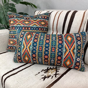 eclectic pillowcase, beeding pillows, designer pillow, throw pillow, navy blue pillow, ikat cushion, body pillow, boho lumbar pillow, PT 62