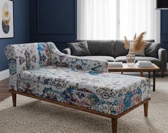 Woonkamer chaise longue, boho-bank, enkele bank, chaise longue, retro slaapbank, handgemaakte meubels, opbergmeubels, SOFA 70