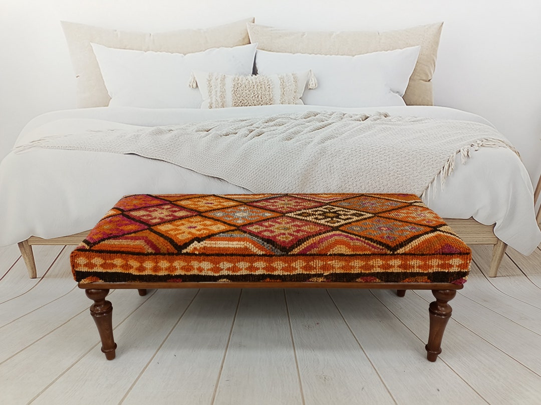 Upholstered Bench Turkish Bench Dining Bench Boho Coffee - Etsy