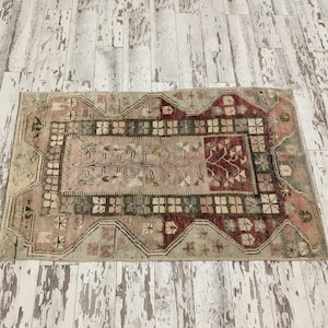 blush pink rug, fabulous rug, oushak wool rug, ethnic rug, soft pile rug, hanging rug, turkish vintage rug, heirloom rug, 3.5x5.8 ft, VT5829