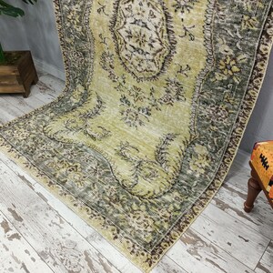 floor rug, antique rug, vintage rug, bedroom rug, turkish rug, floral kitchen rug, laundry rug, rustic rug, 5.1 x 8.9 feet, VT 1583 image 8