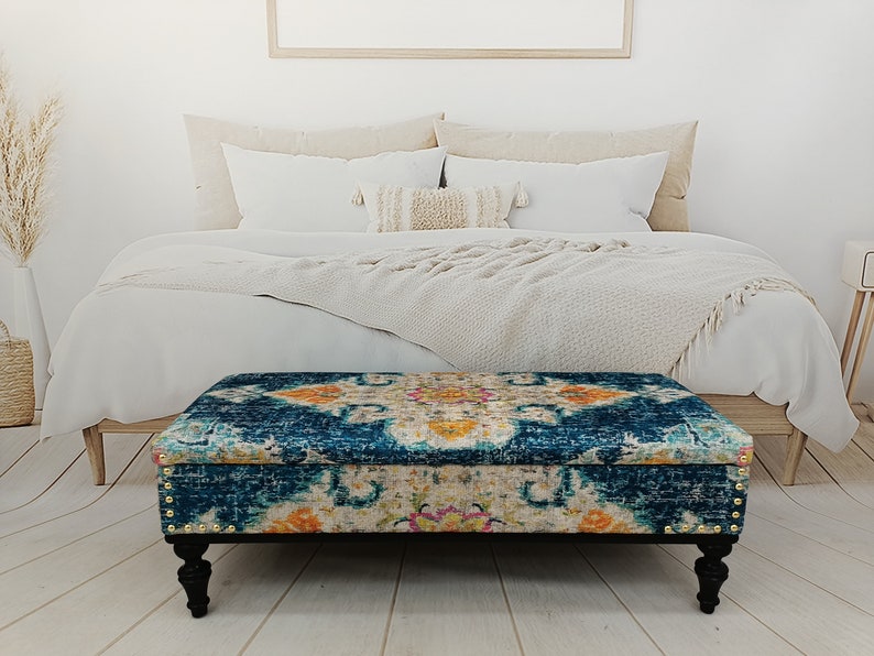 Ottoman Bench, Storage Bench, Bedroom Bench, Storage Side Table, Altar Table, Handmade Furniture, Boho Stool, Piano Bench, ST- 164