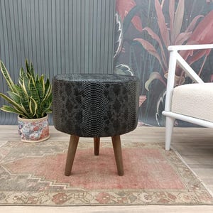 Leather stool, Ottoman for chair, Small stool, Durable furniture, Dressing table stool, Lobby stool, Shower stool, Foot rest stool, FS KM-23