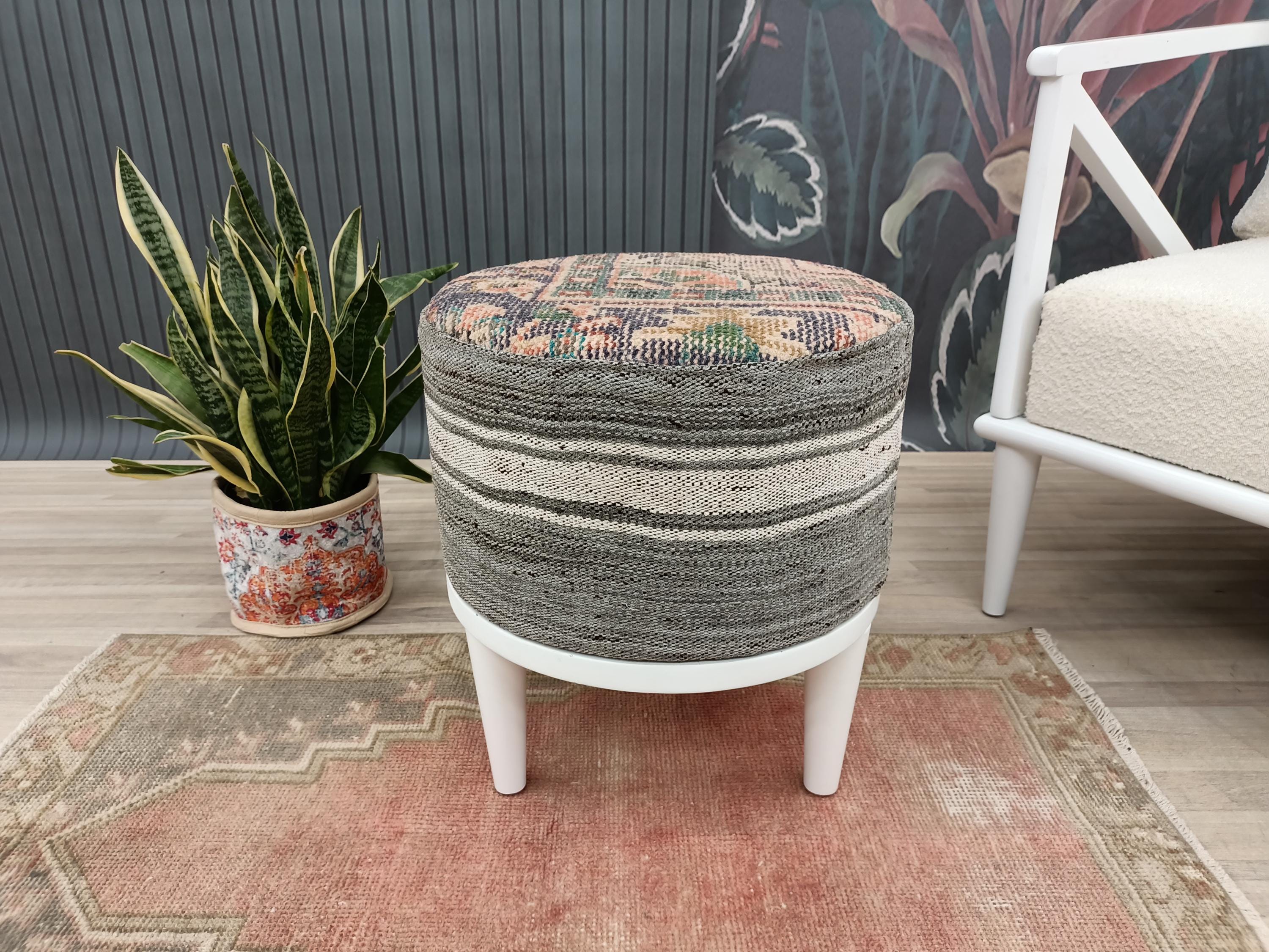 Vanity Table Stool, Hipster Stool, Pouf Stool, Bohemian Stool, Kilim ...