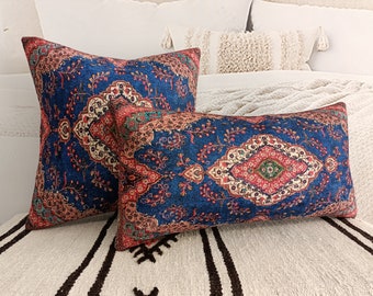 cushion pillow, traditional pillow, decorative pillow, bohemian pillow, handmade pillow, farmhouse pillow, handknotted pillow, PT 404