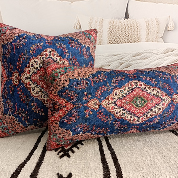 cushion pillow, traditional pillow, decorative pillow, bohemian pillow, handmade pillow, farmhouse pillow, handknotted pillow, PT 404