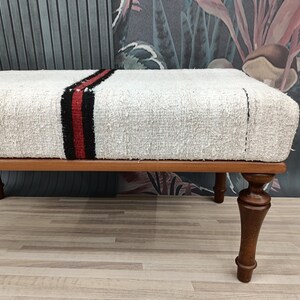 Ottoman Bench, Bedroom Furniture, Hallway Bench, Kilim Rug Bench, Accent Bench, Entryway Bench, Dining Bench, 18x18x36'', BENCH 1038