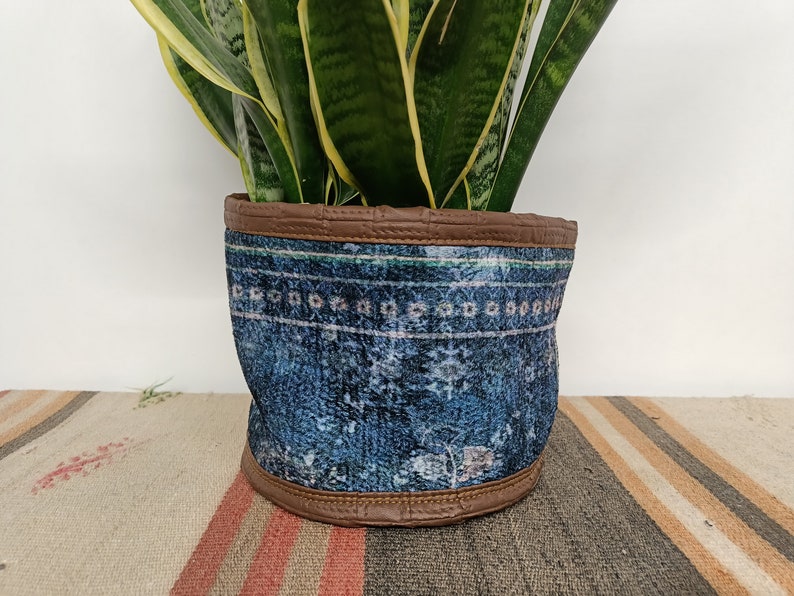 planter basket, navy plant pot, plant pot pack, hanging planter, cozy basket, modern planter, yarn organizer, flower pot holder, PTB 868 image 5