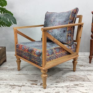 Desk chair, Retro armchair, Accent chair, Kitchen chair, Relaxing chair, Handmade armchair, Gray sofa, Farmhouse chair, SOFA 107 Natural