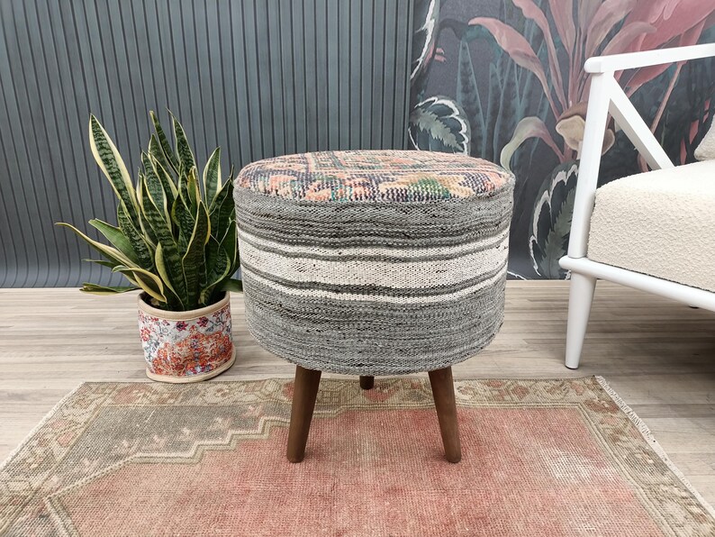 Vanity Table Stool, Hipster Stool, Pouf Stool, Bohemian Stool, Kilim ...