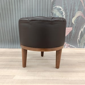 Pouf ottoman, Chesterfield stool, Leather stool, Barrel stool, Pub stool, Foot rest stool, Upholstered bench, Cocktail stool, FS KM-25 image 14