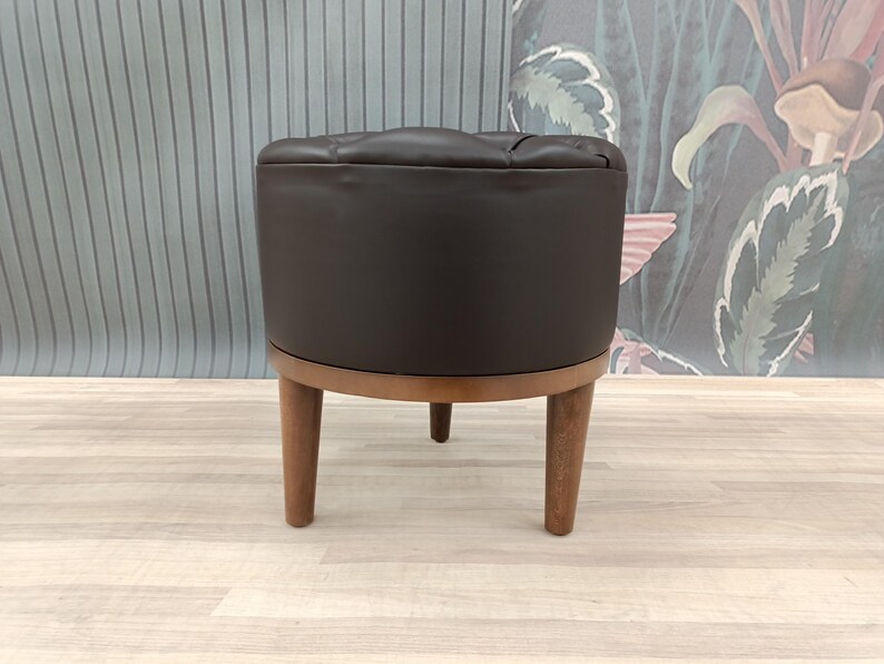 Pouf ottoman, Chesterfield stool, Leather stool, Barrel stool, Pub stool, Foot rest stool, Upholstered bench, Cocktail stool, FS KM-25 image 14