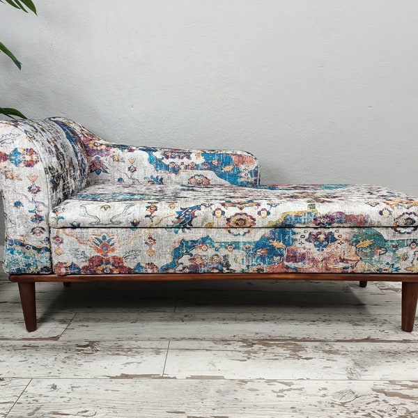 Living room chaise, Bohemian sofa, Single sofa, Chaise lounge sofa, Retro sofa couch, Handmade furniture, Storage furniture, SOFA 70