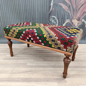 Upholstered Ottoman Bench | Piano Bench, Window Seat, Entryway Bench, Wooden Coffee Table, 18x18x36&#39;&#39; Upholstered Furniture BENCH 820