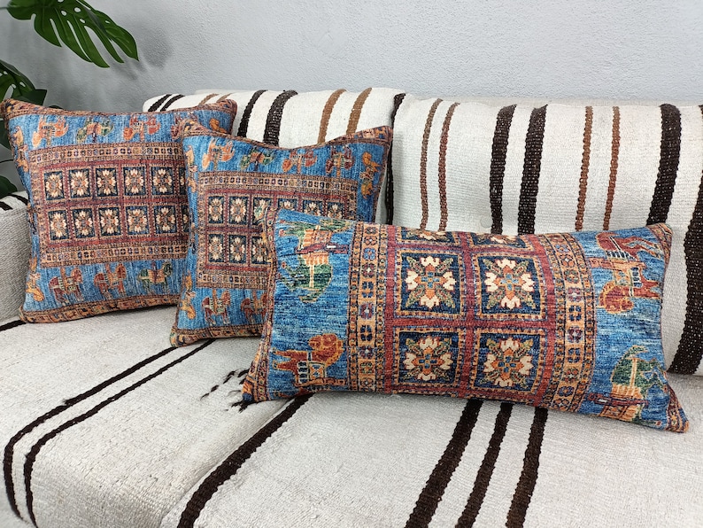 Kilim Cushion Cases Throw Lumbar Kilim Rug Pillow Turkish Etsy UK