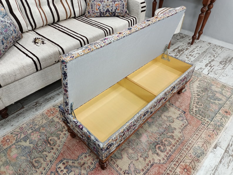 Hallway Bench, Bohemian Bench, Bedroom Storage Bench, Upholstered Ottoman, Trunk Coffee Table, Lounge Bench, Living Room Bench, ST- 100