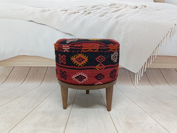 Dressing Table Stool Kilim Footstool Low Stool Upholstered