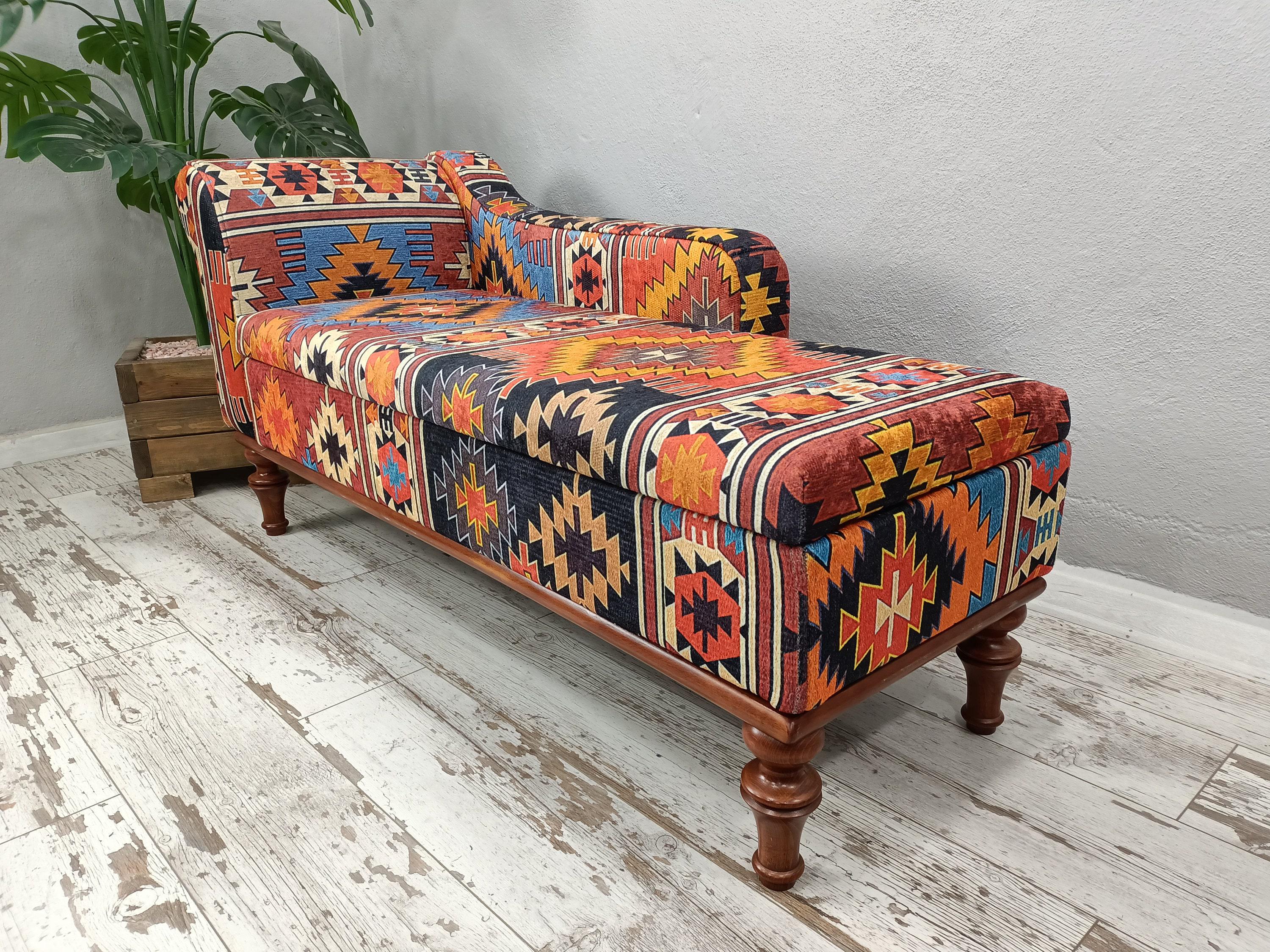 Buy Upholstered Chaise Lounge, Living Room Sofa, Aztec Chair