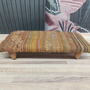 Recliner stool, Woven stool, Vanity stool, Stool for steps, Handmade bench, Versatile stool, Kilim bench, Picnic stool, Stair step, BSV 23