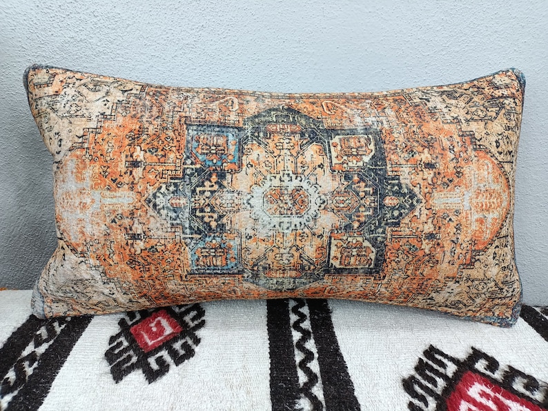 Kilim cushion cover, Handmade pillow, Turkish rug pillow, Decorative pillow, Sofa pillow, Couch pillow, 12x24 Pillow, PT 794