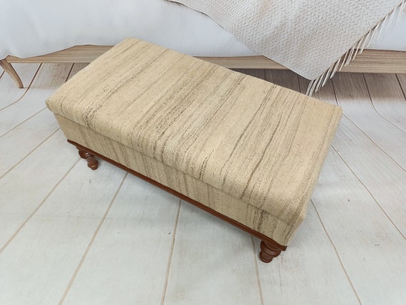 Ottoman Bench Storage Space Bedroom Bench Kilim Bench