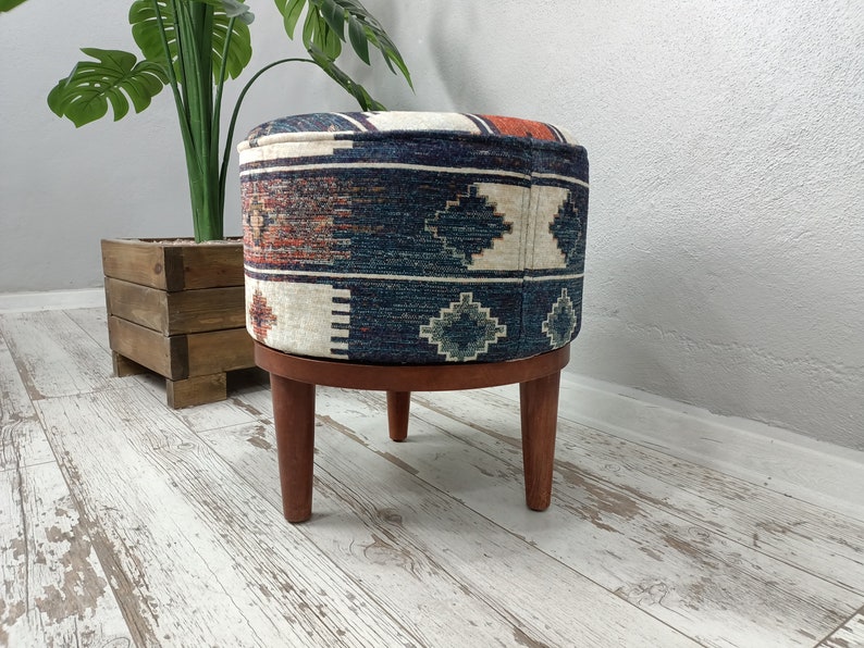 Pouf Chair Accent Chair Entry Chair Upholstered Footstool Etsy