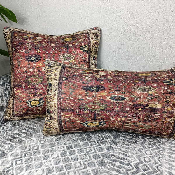 accent pillow, floral pillow cover, sofa pillow, euro sham cover, 12x24 inches, ethnic pillow, contemporary pillow, boho pillowcase, PT 1018